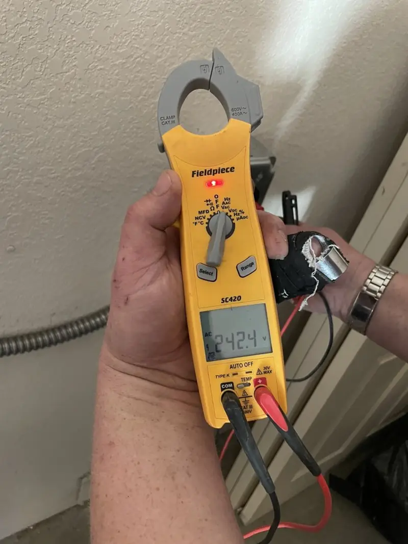 Voltage testing with clamp meter during Generator Installation in North El Monte